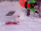 Dumb sledding stunt results in beautiful faceplant.